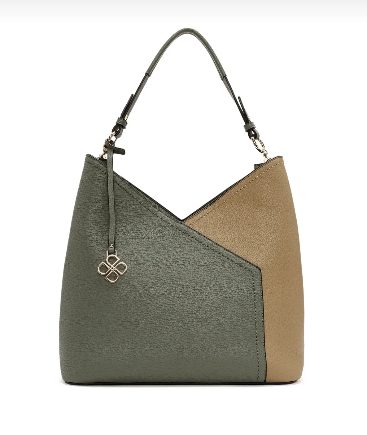 Sac hobo bicolore en cuir