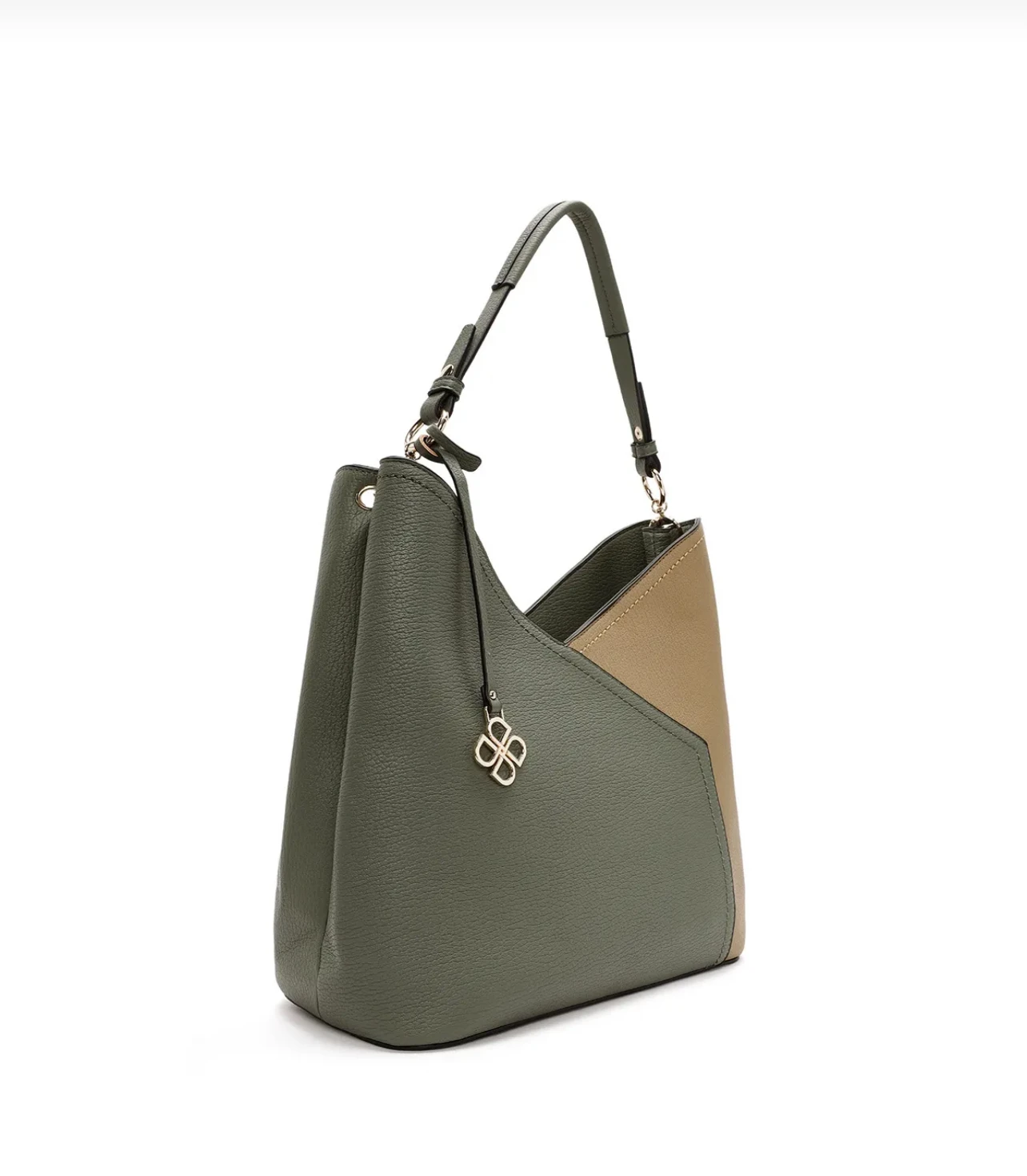 Sac hobo bicolore en cuir
