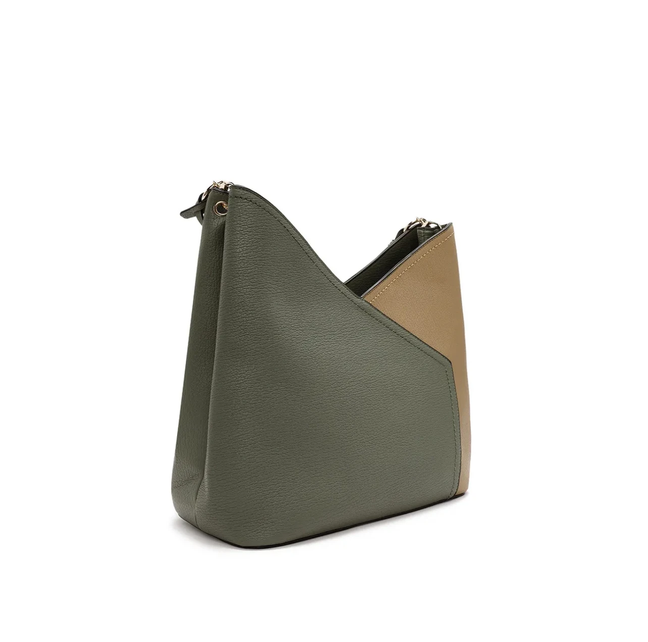 Sac hobo bicolore en cuir