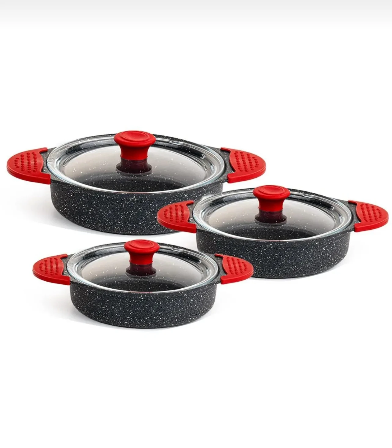 Set de 3 poêles en fonte d'aluminium