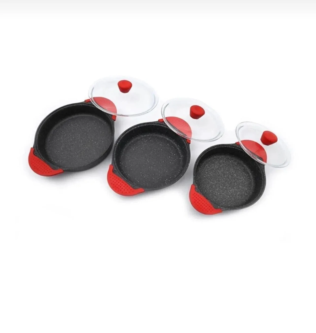 Set de 3 poêles en fonte d'aluminium