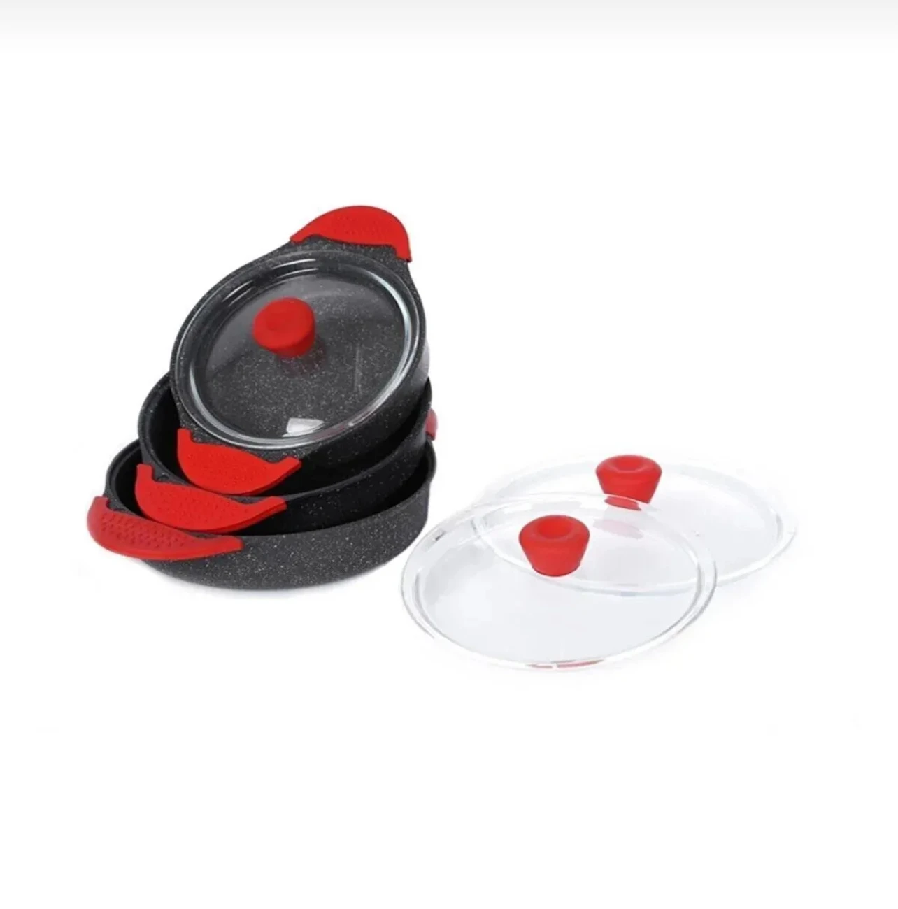 Set de 3 poêles en fonte d'aluminium