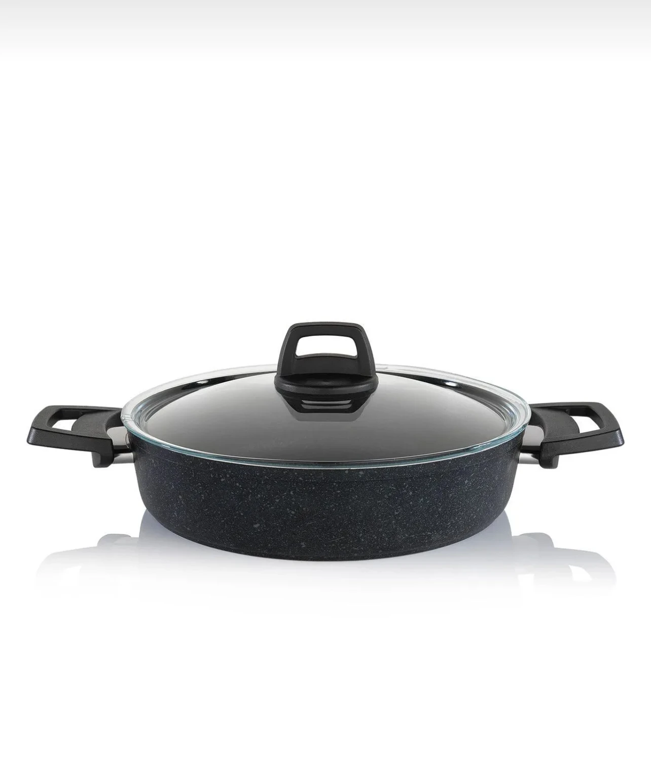 Set de 12 pièces de casseroles et poêles en granit antiadhésif.